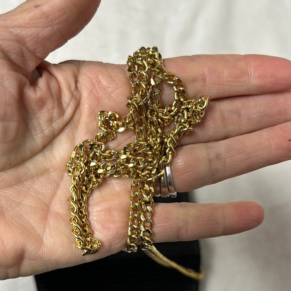 Perry Ellis Black and Gold Crossbody Bag with Chain Strap - Picture 10 of 13